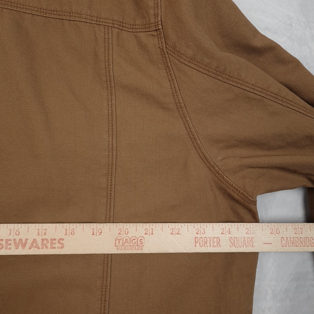 Jeremiah Barn Coat Mens XL Brown Canvas Lined Corduroy Collar Snap Workwear - Picture 12 of 16